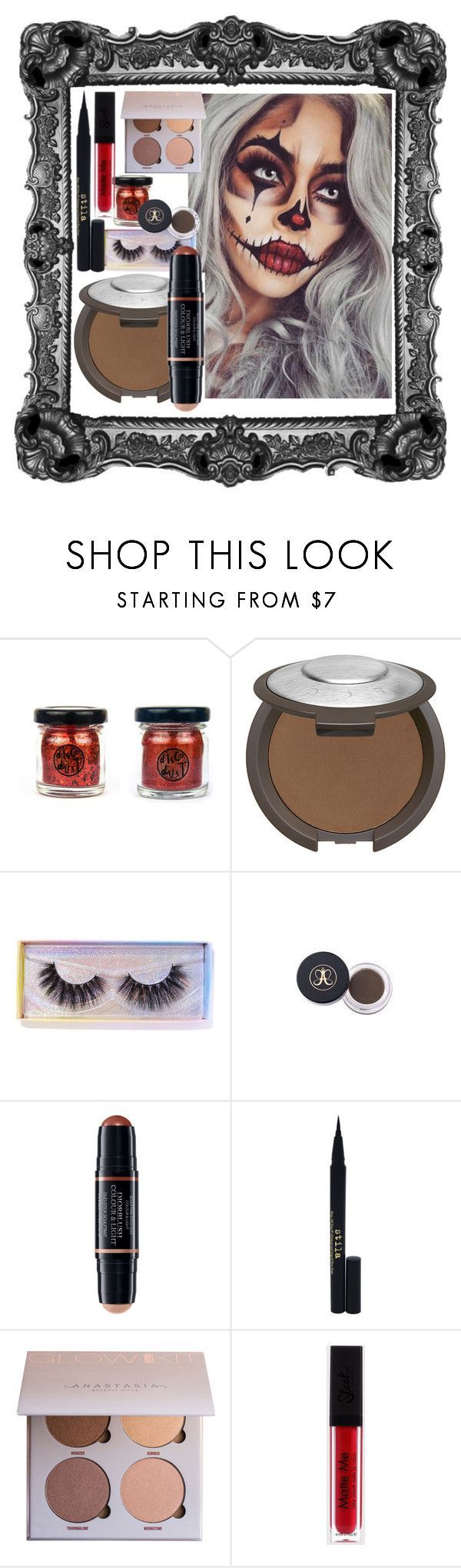 Scarecrow makeup #scarecrowmakeup Scarecrow makeup by hannahwibb ❤ liked on Polyvore featuring beauty, Disco Dust London, Becca, Featherella, Christian Dior and Stila #scarecrowmakeup