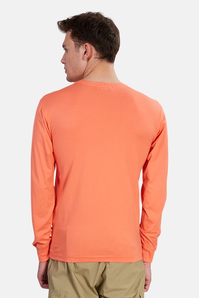 Men's Stone Island Long Sleeve T-Shirt in Orange, Size Medium