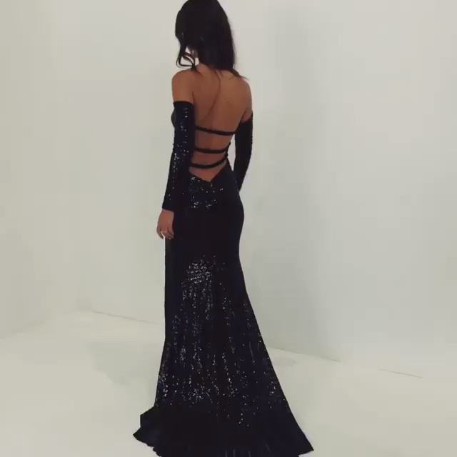 A&N Luxe Regina Sequin Gown - Black A&N Luxe Regina Sequin Gown - Black