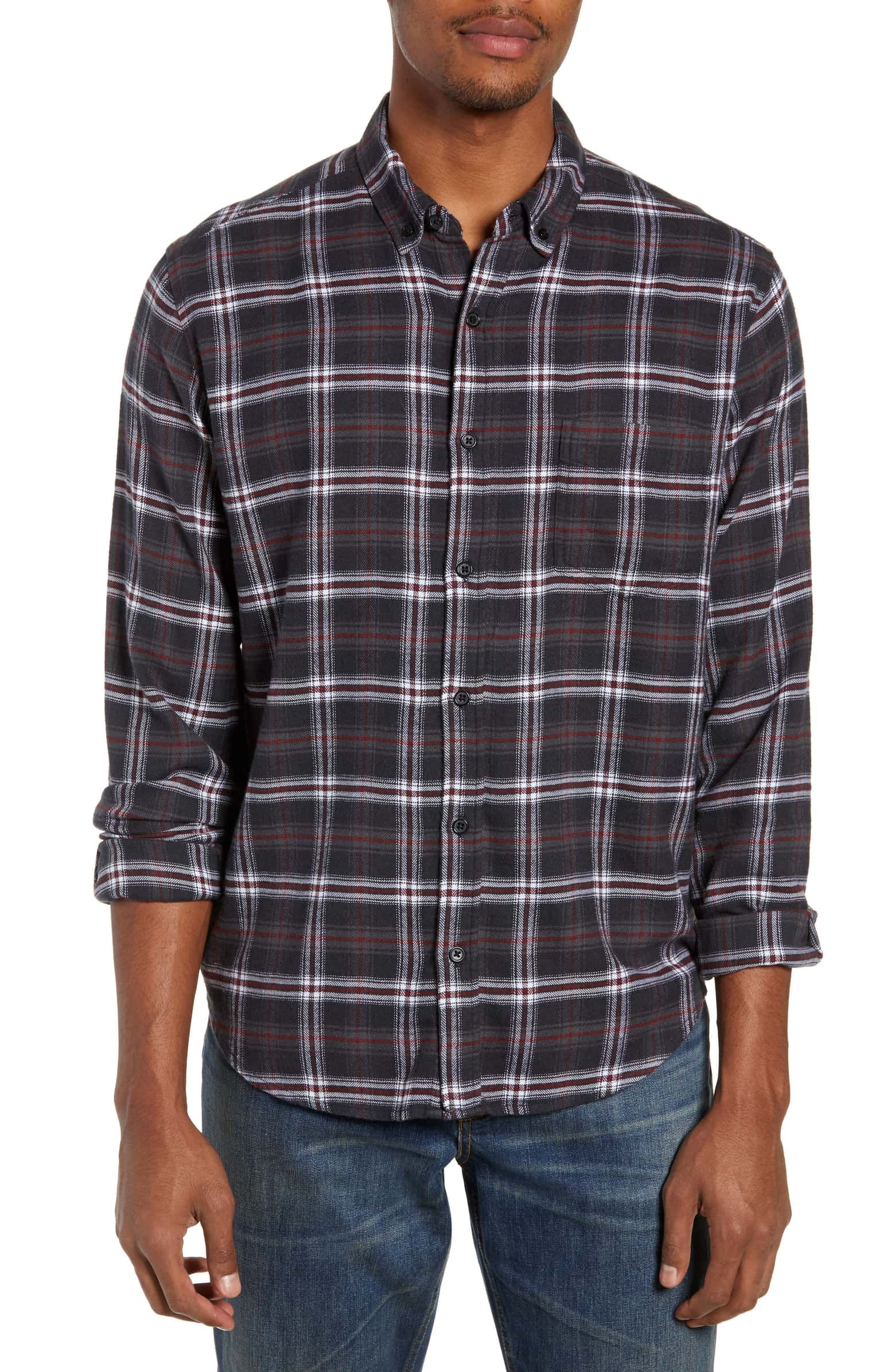 Alion Mens Short Sleeve Casual Button Down Shirt Plaid Checkered Work Shirts