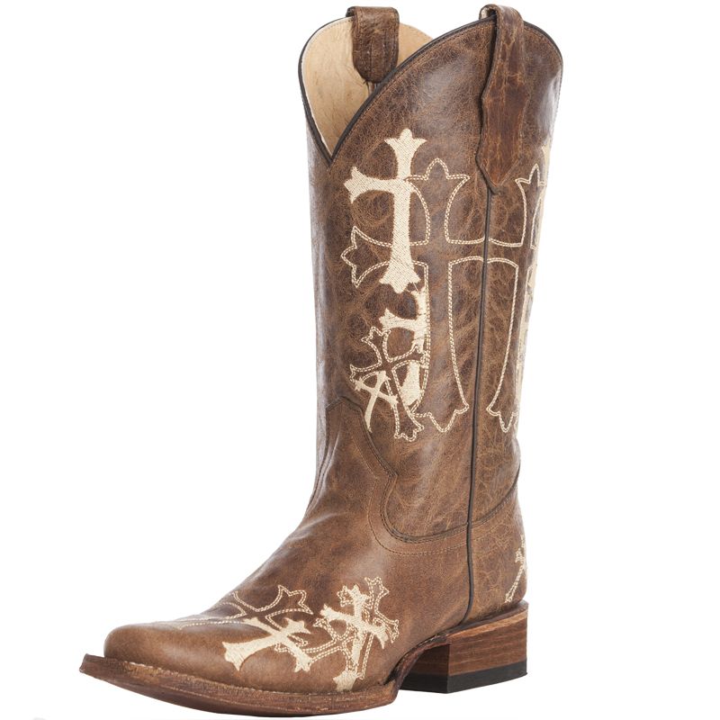 Circle G by Corral Women/'s Brown Cross Square Toe Cowboy Boots L5042