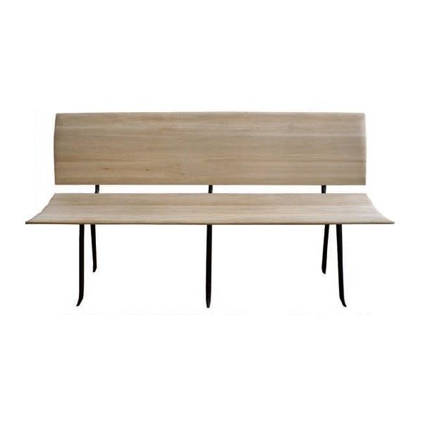 Banc avec dossier VIRGULE en chêne et fer forgé -- Fairsens - meuble en fer design Banc avec dossier VIRGULE en chêne et fer forgé -- Fairsens - meuble en fer design