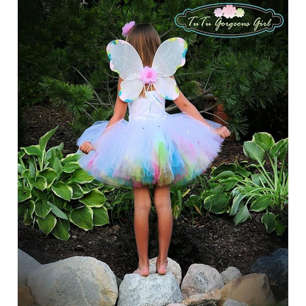 Toddler Girls Chic Couture Baby Flowers Pink Fairy Wings /& Wand Set 2T-5T