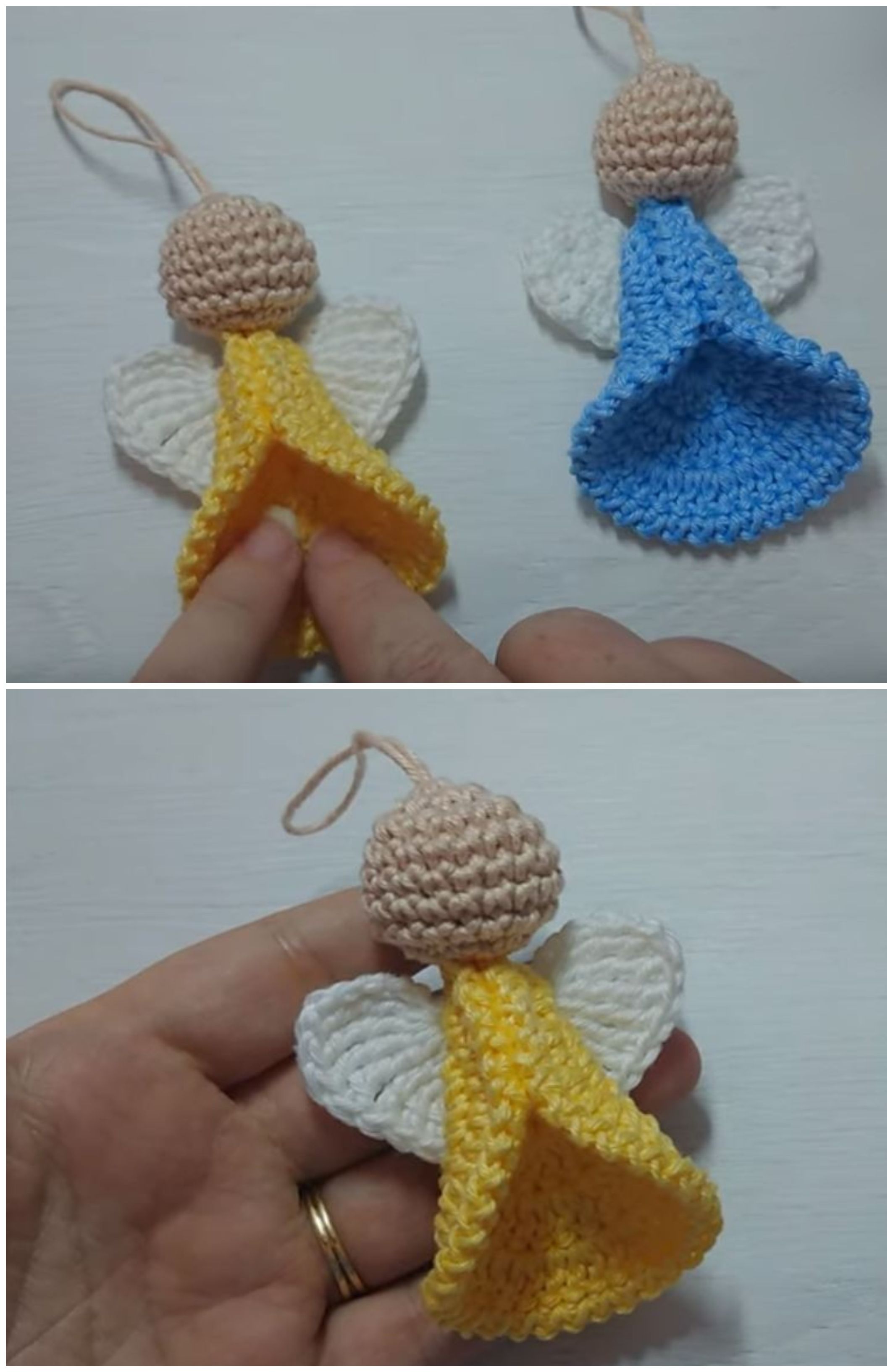 Crochet Lovely Angel Crochet Christmas Ornaments Free, Holiday Crochet Patterns, Crochet Xmas, Crochet Christmas Decorations, Christmas Knitting Patterns, Crochet Gifts, Crochet Dolls, Christmas Crafts, Crochet Snowflakes