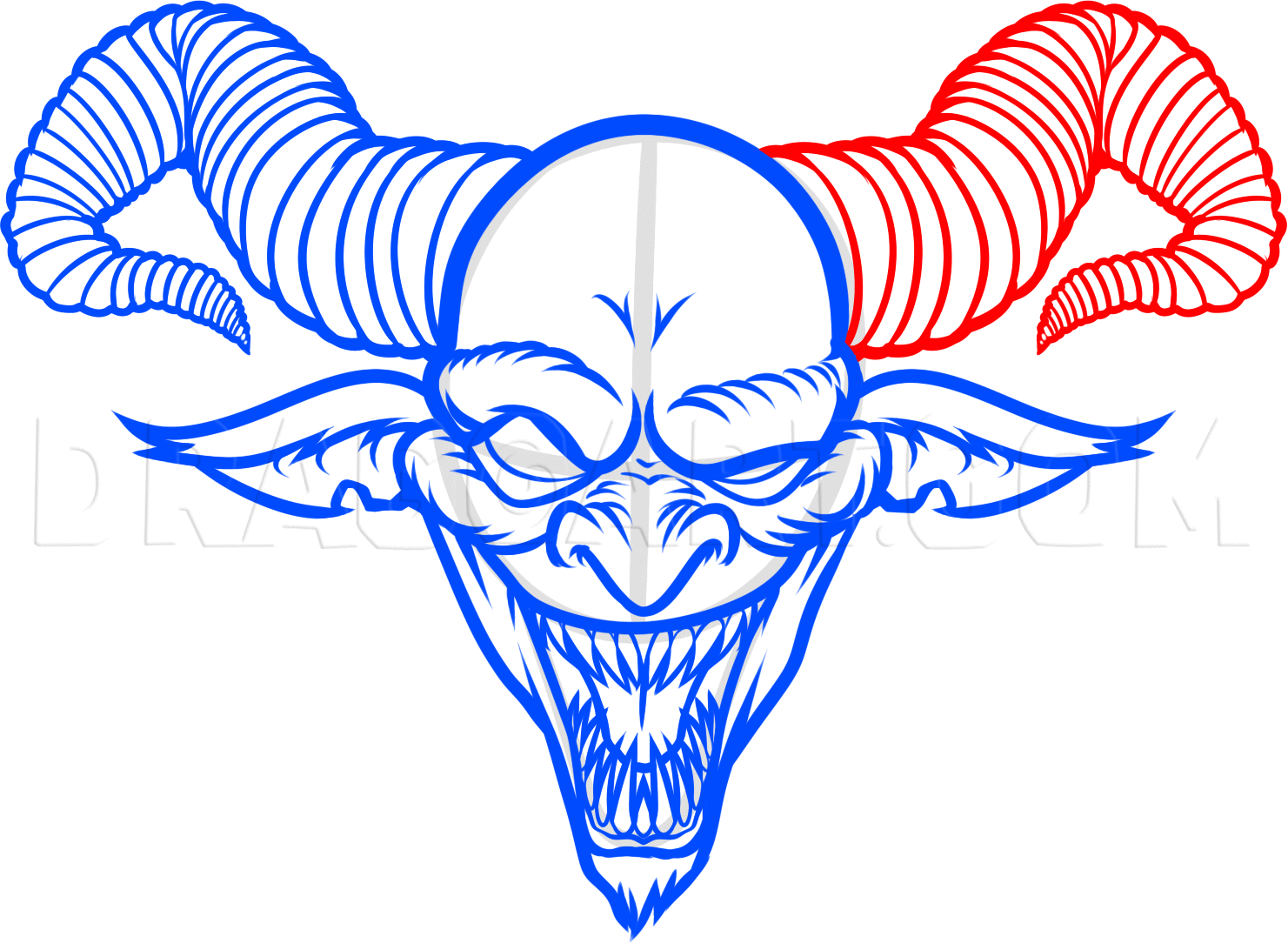 How To Draw A Demon Face, Step by Step, Drawing Guide, by Dawn
