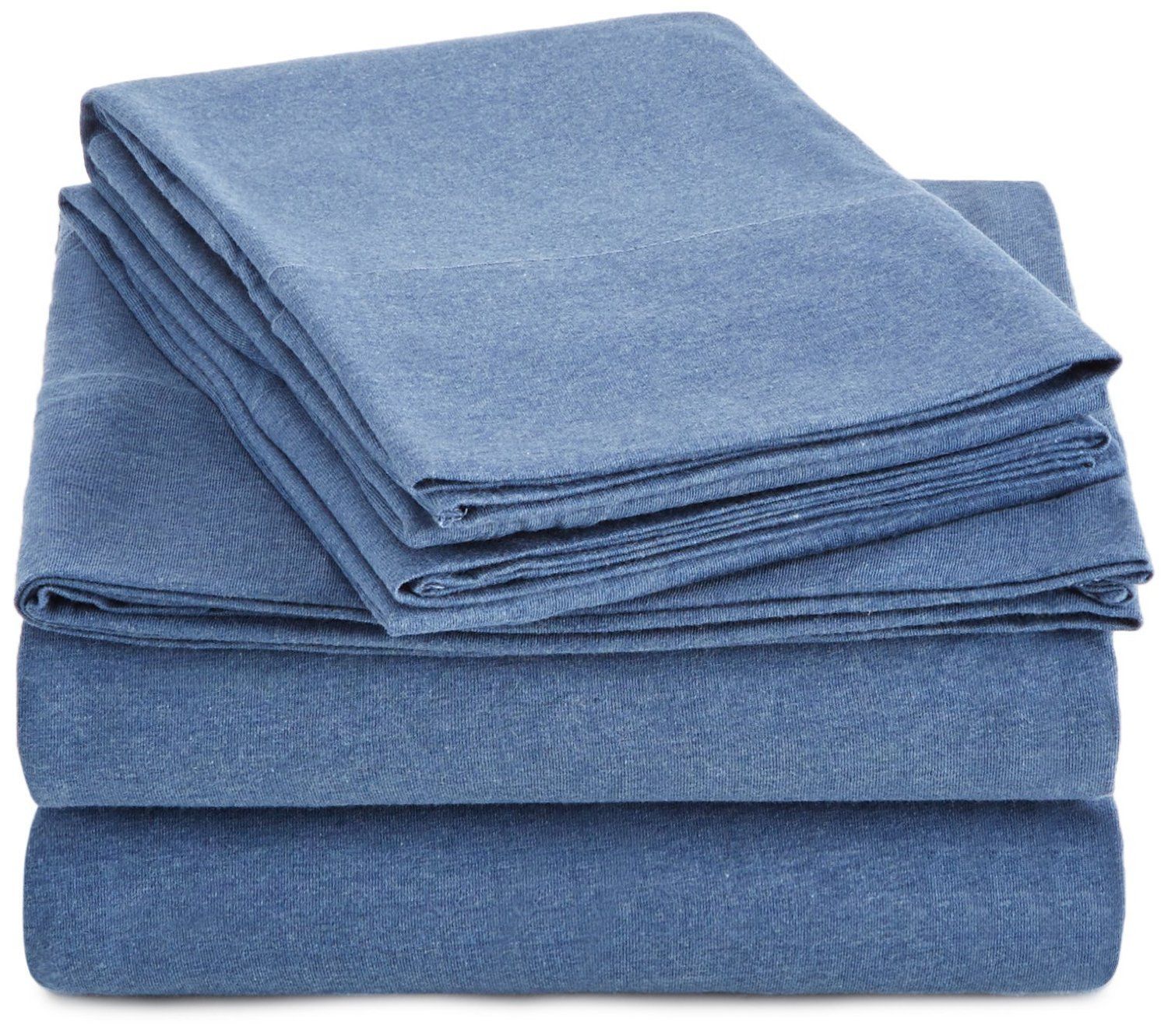 amazon com amazonbasics heather jersey sheet set queen chambray amazon jersey sheets