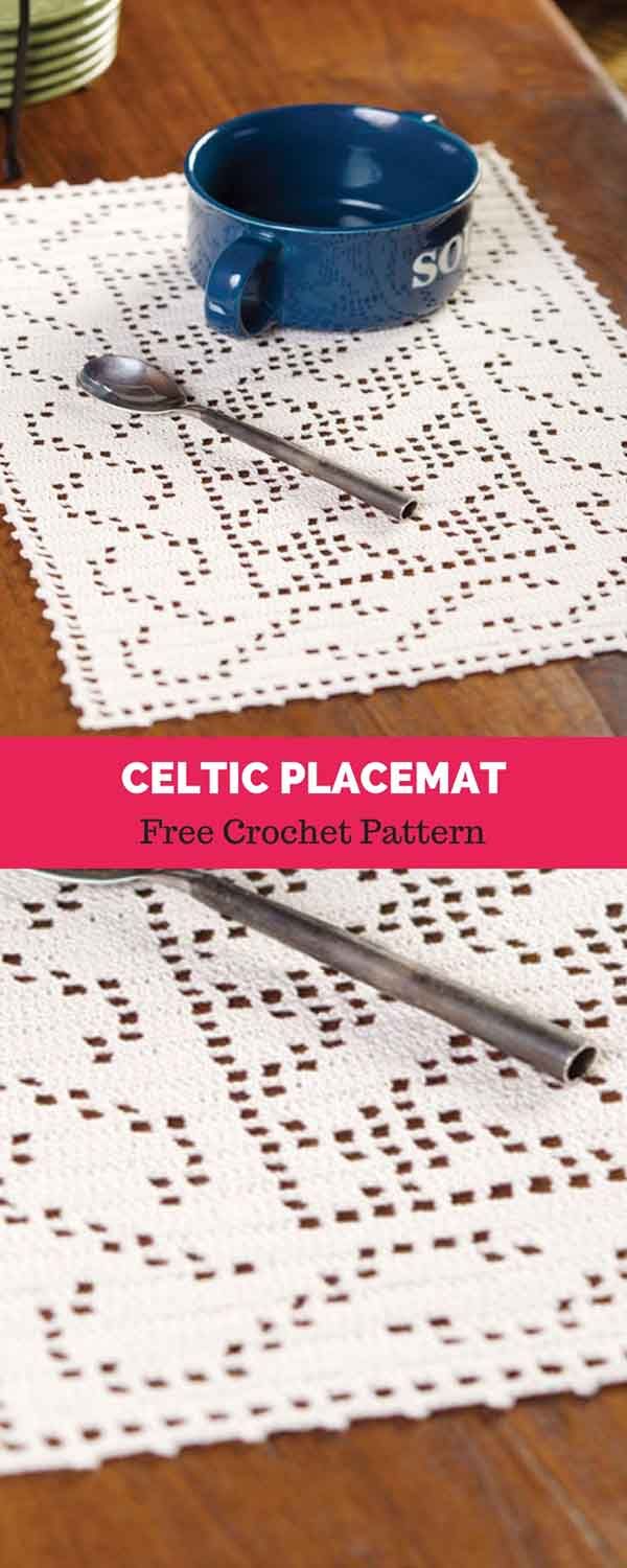 Celtic Placemat [ FREE CROCHET PATTERN #filetcrochet