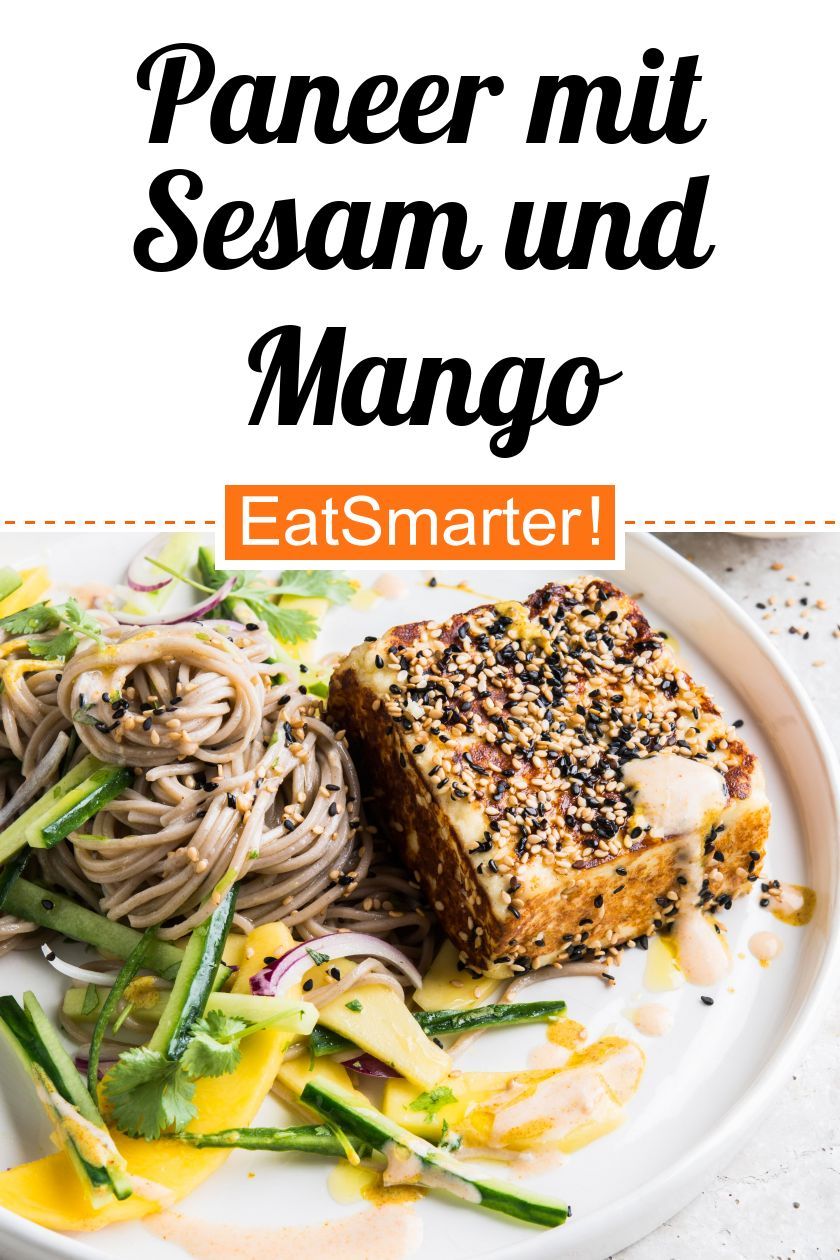 Paneer mit Sesam und Mango