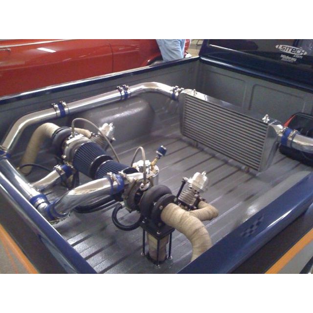 Very interesting turbo setup..... Turbo Car, Twin Turbo, Custom Trucks