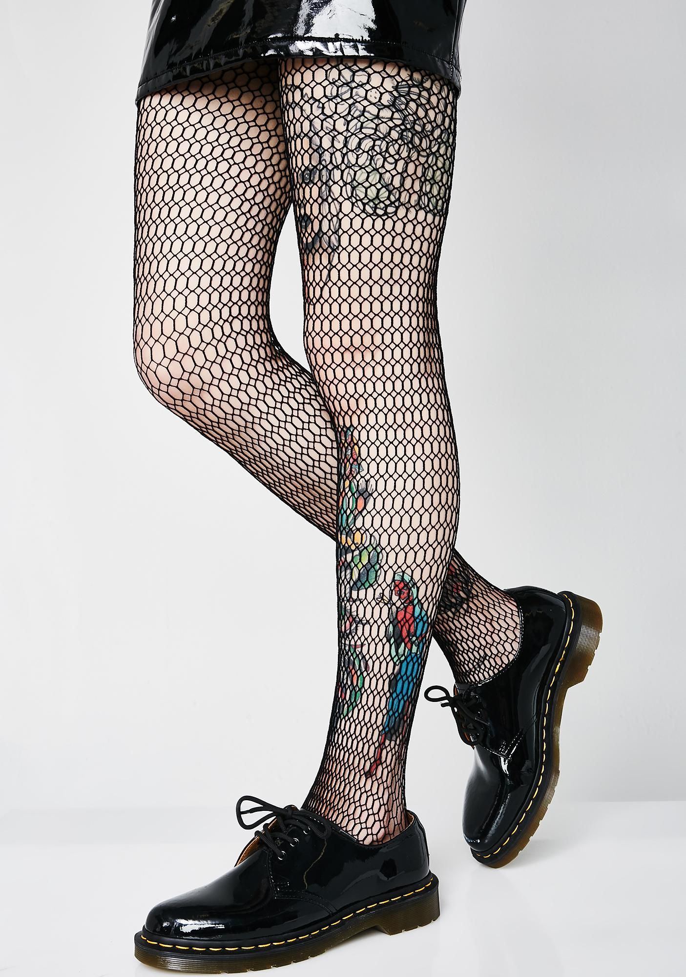 Girls Fishnet Black Tights