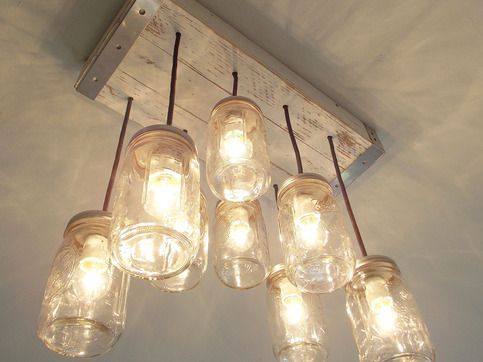 cottage mason jar chandelier. cottage mason jar chandelier from rubbishlove on opensky. really liking the rectangular, handing version. s