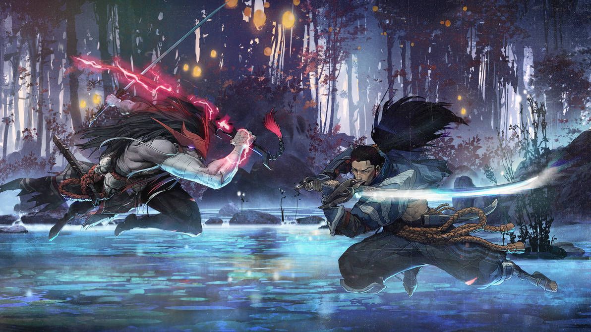 Yasuo and Yone Wallpaper by StarGuardianDaddy on DeviantArt Рисунки С Персо...