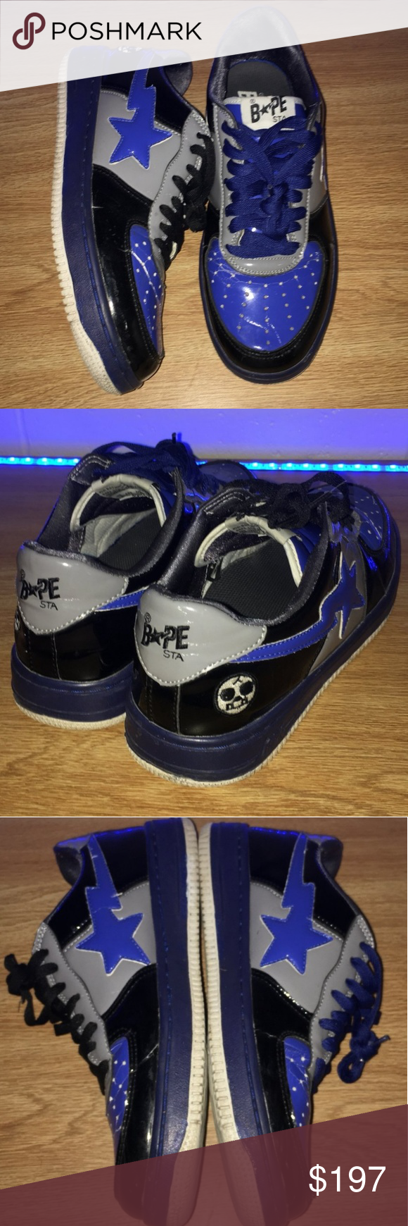 blue bape sneakers