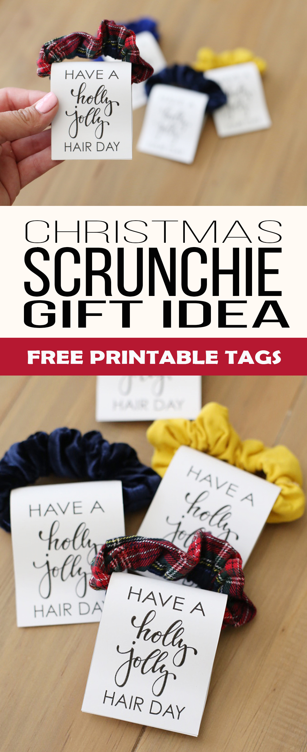 Hair Scrunchie Christmas Gift Idea - See Vanessa Craft #diychristmasgifts