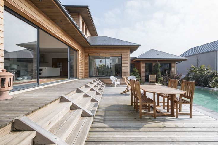 Maison Ossature Bois Piscine