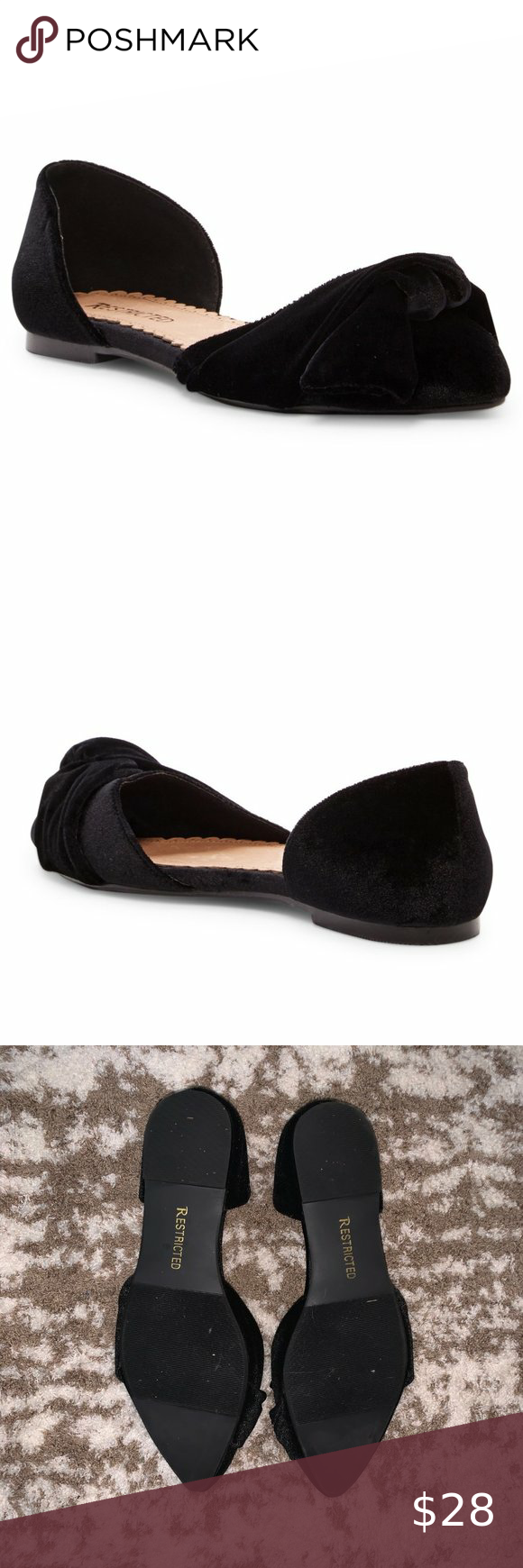 restricted black flats