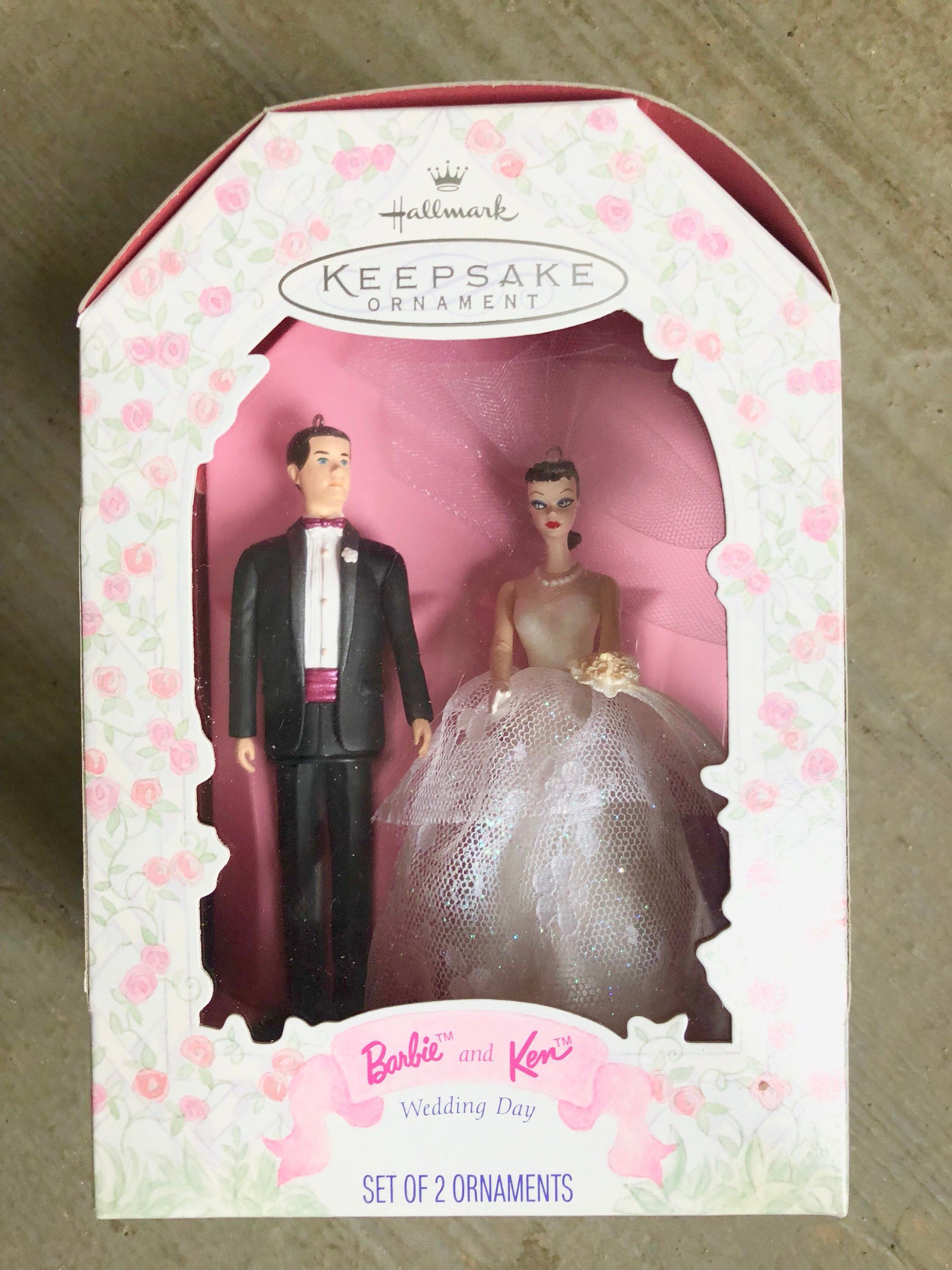 Barbie and Ken Wedding Christmas Ornaments 1997 by DejaVuVintiques on