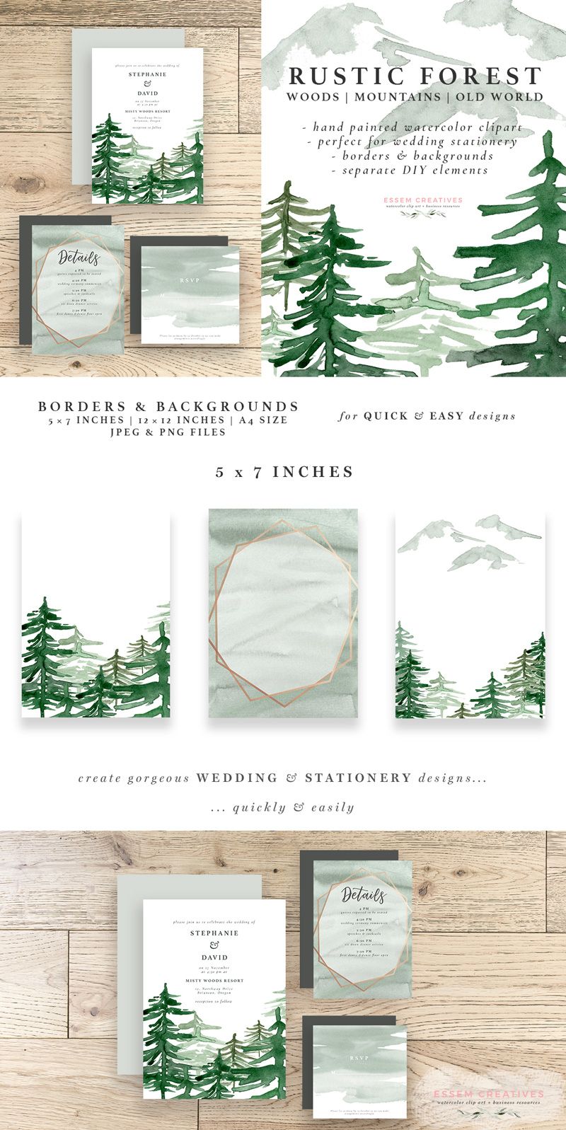 Pine Tree Wedding Invitation Suite Template Rustic Woodland Etsy In 2020 Tree Wedding Invitations Tree Wedding Wedding Invitation Suite