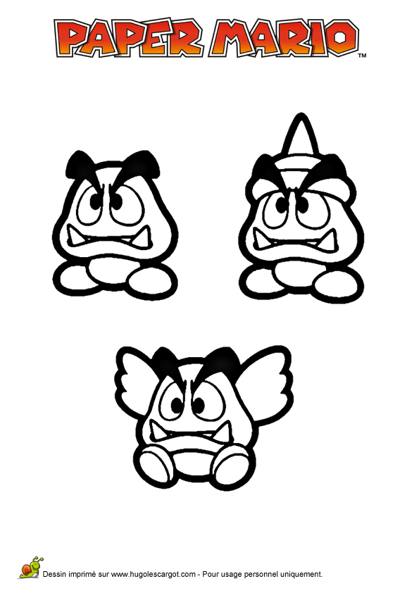 dessin à colorier des 3 koopas dans mario paper millenaire on coloriage wario id=75060