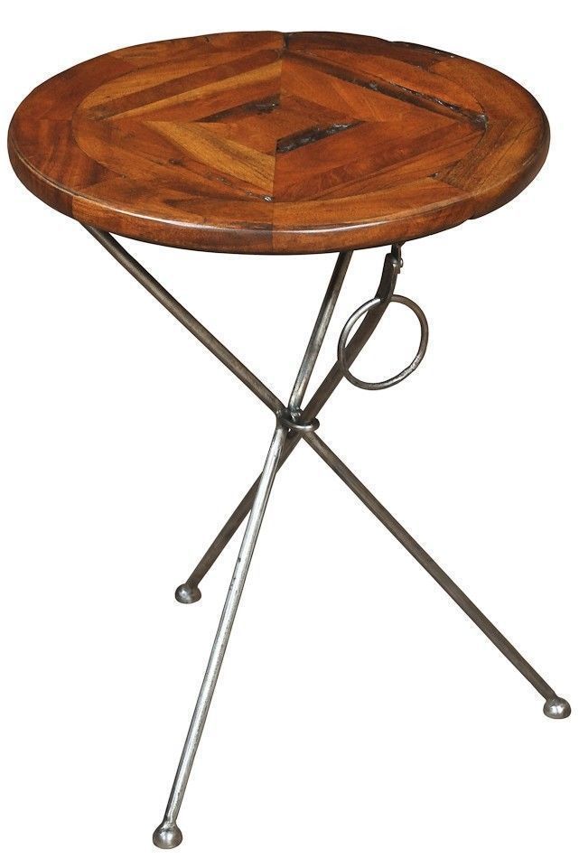 Martini Side Table Parquet Top Made From Old Wood Iron Base Free Martini Side Table Parquet Top Made From Old Wood Iron Base Free Shipping New Traditional
