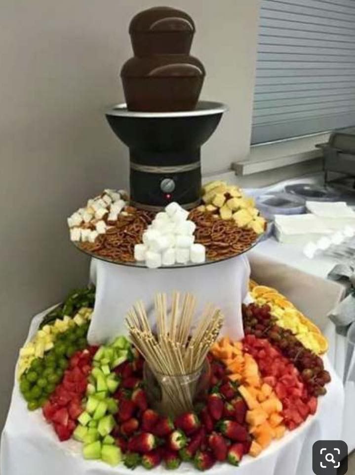 Chocolate fountain | Fruit buffet, Chocolate fountain recipes