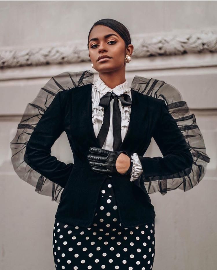 The black opulent shirt is a sleek close fitting shirt that gives the appearance of a jacket. Could be styled up with shorts and heels or down with a pair of jeans and your favorite sneakers. Modest Fashion, Fashion Outfits, Sneakers Street Style, Black Women Fashion, Black Women Style, Black Fashion Designers, Black Girl Aesthetic, Fashion Show, Couture Fashion