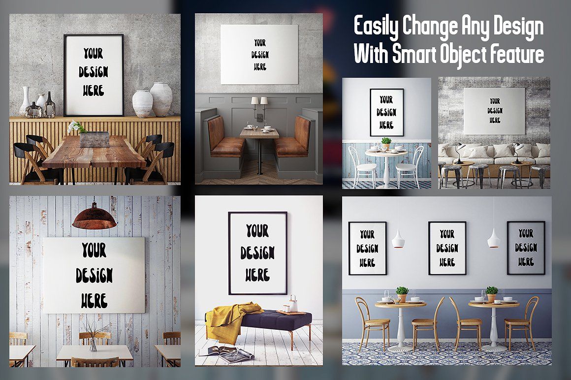 mini cafe poster mockup