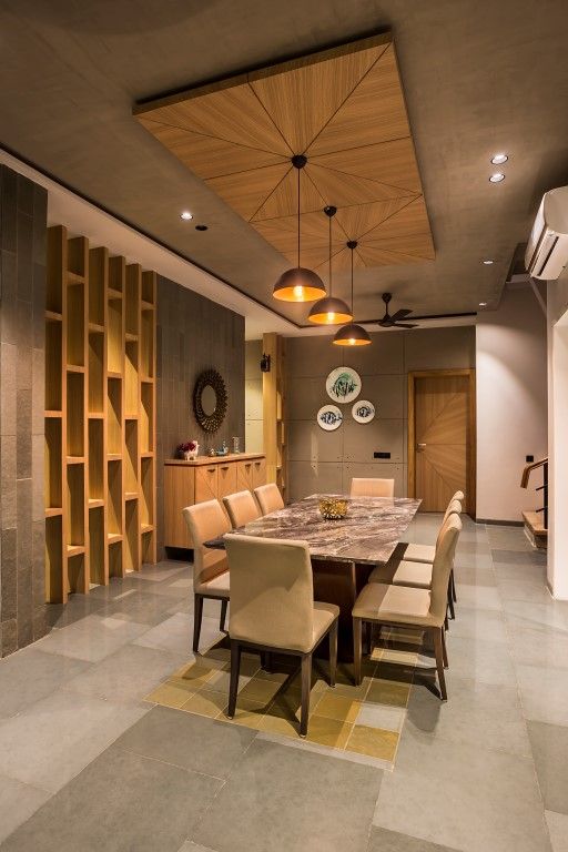 Country House Bringing Nature Into The Built Form | Four corners - The Architects Diary Kitchen Ceiling Design, Interior Ceiling Design, House Ceiling Design, Ceiling Design Living Room, Home Ceiling, Living Room Design Modern, House Interior Decor, Dining Room Design, Interior Spaces