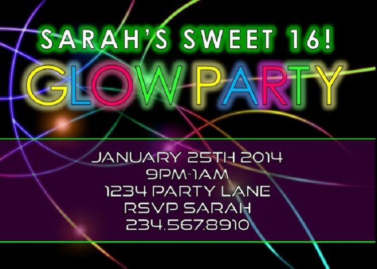 pin by ryan a brockett on invitation card pinterest glow party