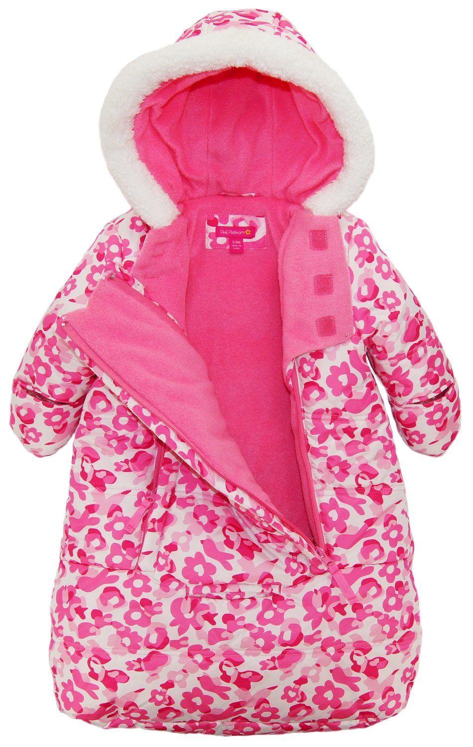 Pink Platinum Girls Lace Puffer with Ruffle Pink Platinum Girls Lace Puffer with Ruffle