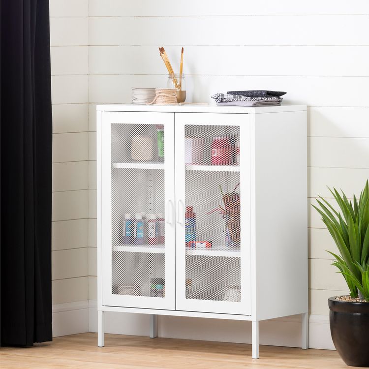South Shore Crea Metal Mesh 2-Door Accent Cabinet - South Shore - 13080