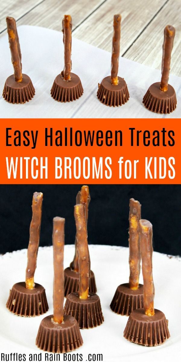 Quick, easy, and fun to make (and eat) - these witch broom treats are adorable! #reeses #peanutbuttercup #halloweenfood #halloweenparty #chocolaterecipes Baby Harry Potter, Harry Potter Snacks, Harry Potter Motto Party, Harry Potter Thema, Harry Potter Movie Night, Gateau Harry Potter, Harry Potter Parties Food, Harry Potter Halloween Party, Harry Potter Birthday Cake
