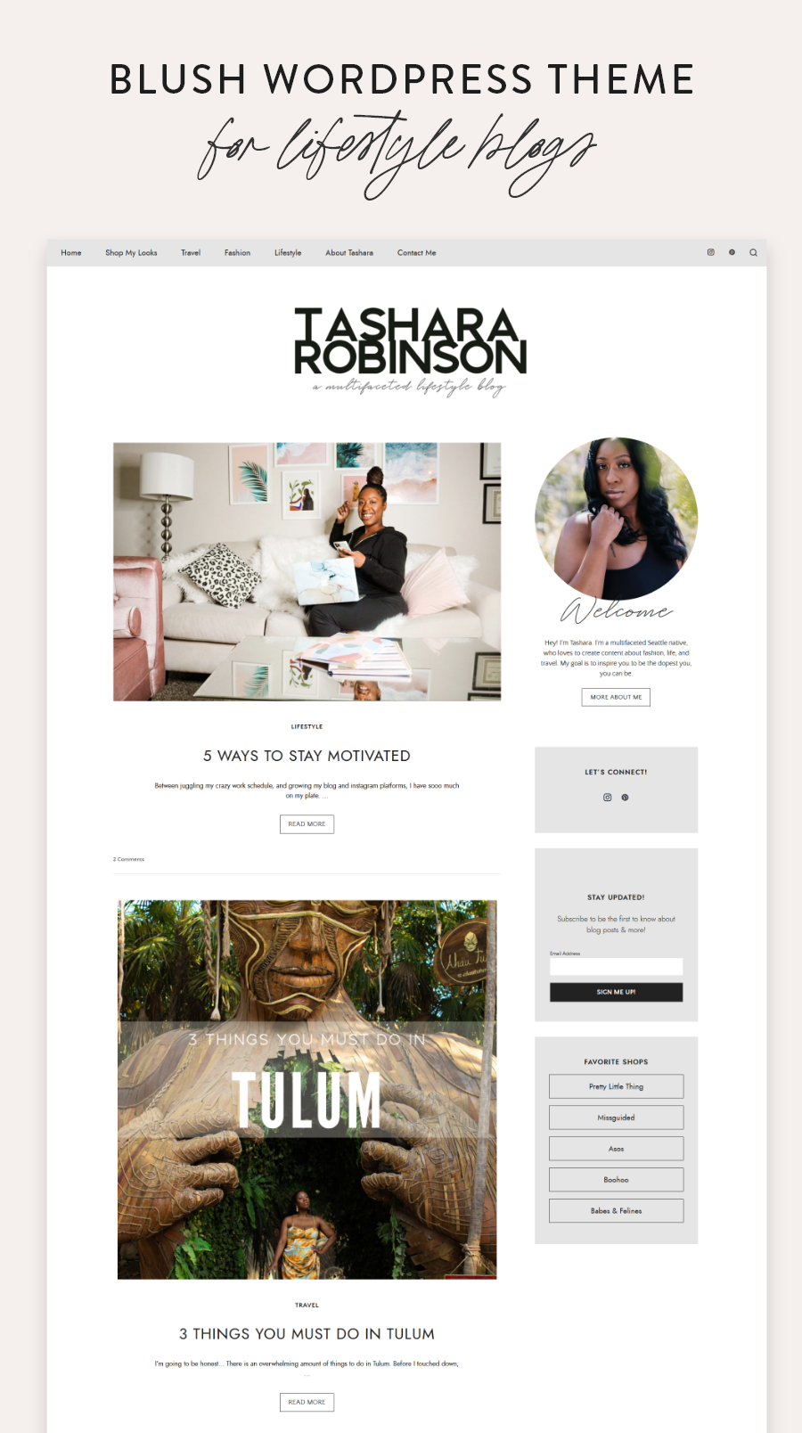 Blush Co. is a feminine WordPress Theme that's perfect theme if your Beauty, Lifestyle or Fashion Blog needs a fresh look. It’s easy to install and customize and can be way more than just a “normal” Blog. Click on the pin to buy Blush Co. directly or swipe right to see what you can do with Blush! WordPress Themes | WordPress Design Inspiration | Blog Design WordPress | Blog Design Layout | Feminine WordPress Design | WordPress Blog Template #BloggingTips #BlogDesignIdeas #BlogBranding Wix Templates, Blogger Templates, Web Design Inspiration, Blog Design, Design Trends, Feminine Wordpress Theme, Wordpress Theme Design, Travel Beauty, Blogger Themes