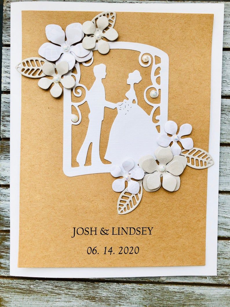 Mr /& Mrs Congratulations Wedding Card wedding date personalised wedding card names of the happy couple.