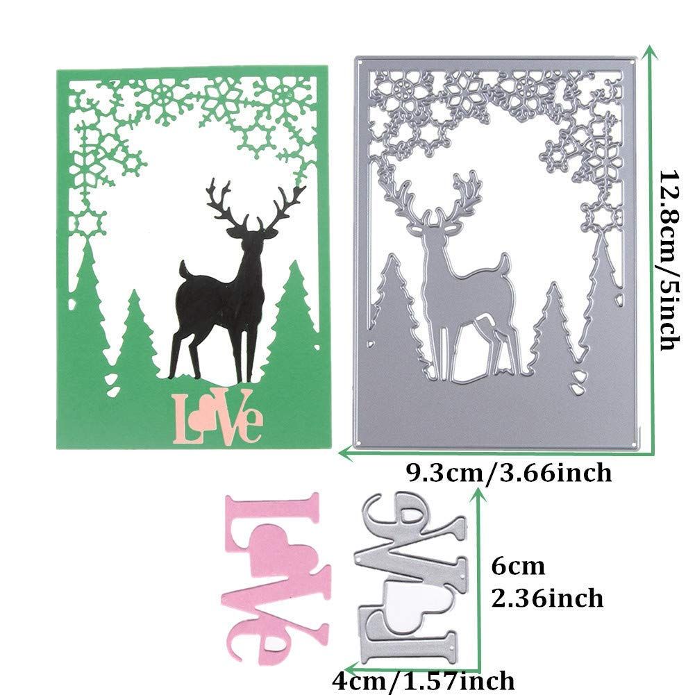 Snowflake Deer Forest Metal Cutting Dies Stencil Scrapbook Album Emboss Craft