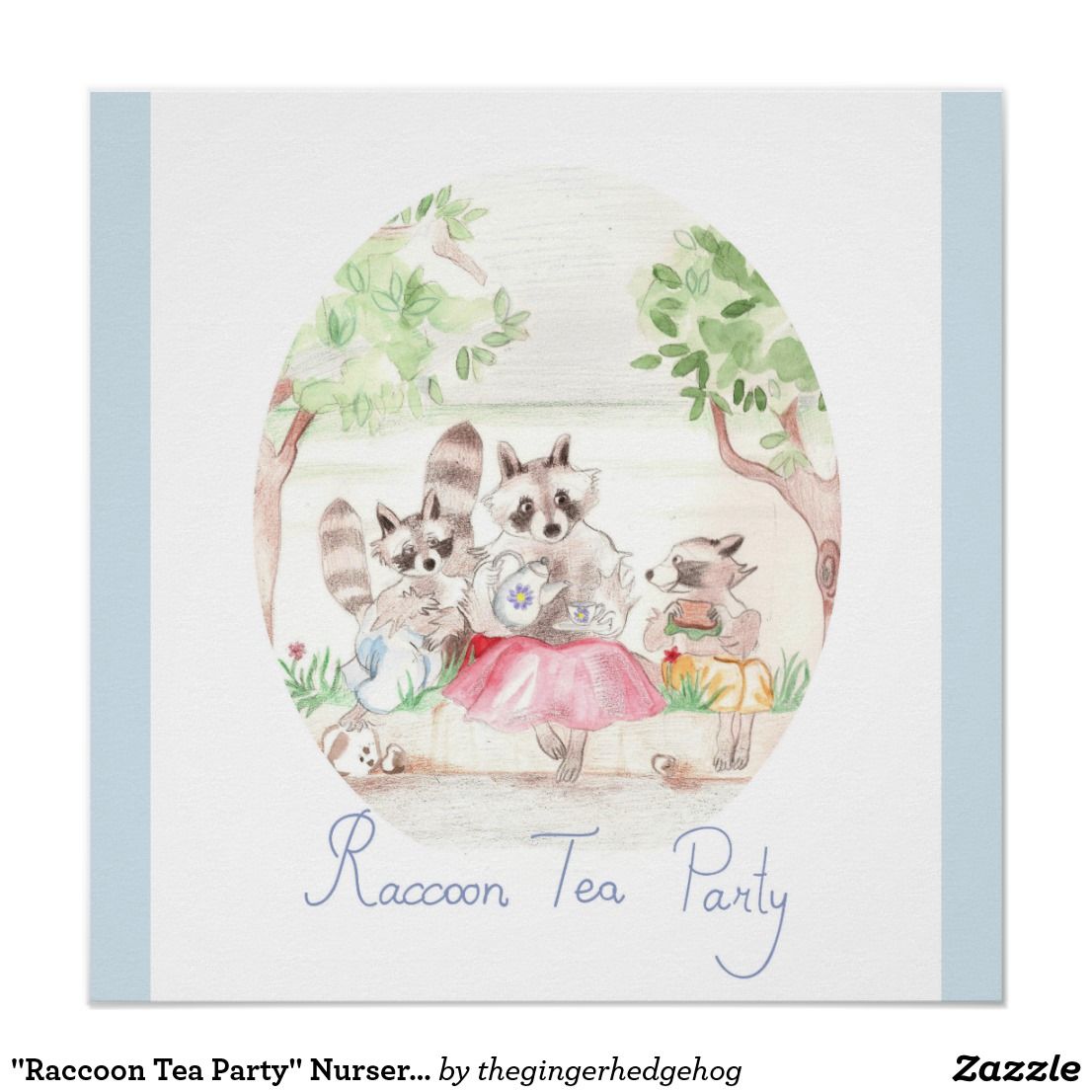 Rac Tea Party Nursery Art Poster Rac Tea Party Nursery Art Poster