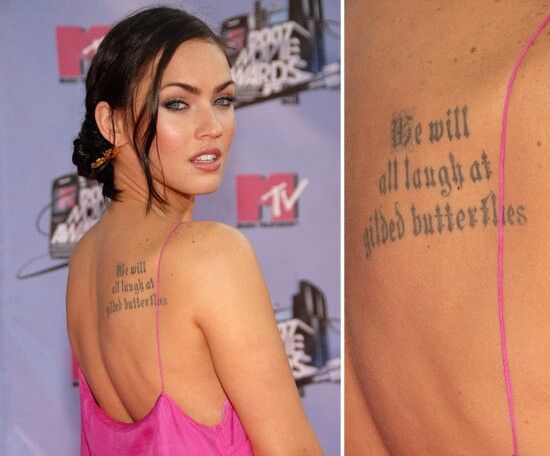 Like The Font Celebrity Tattoos Celebrity Tattoos Women Megan Fox Tattoo