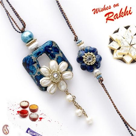 Jaipuri Handmade Ethnic Design Bhaiya Bhabhi Rakhi Gift Set Priglobal PVT LTD Rakhi for Brother