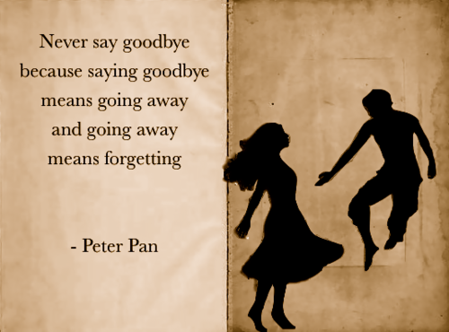 Framed Peter Pan Book Page Art Never Say Goodbye Print Quote