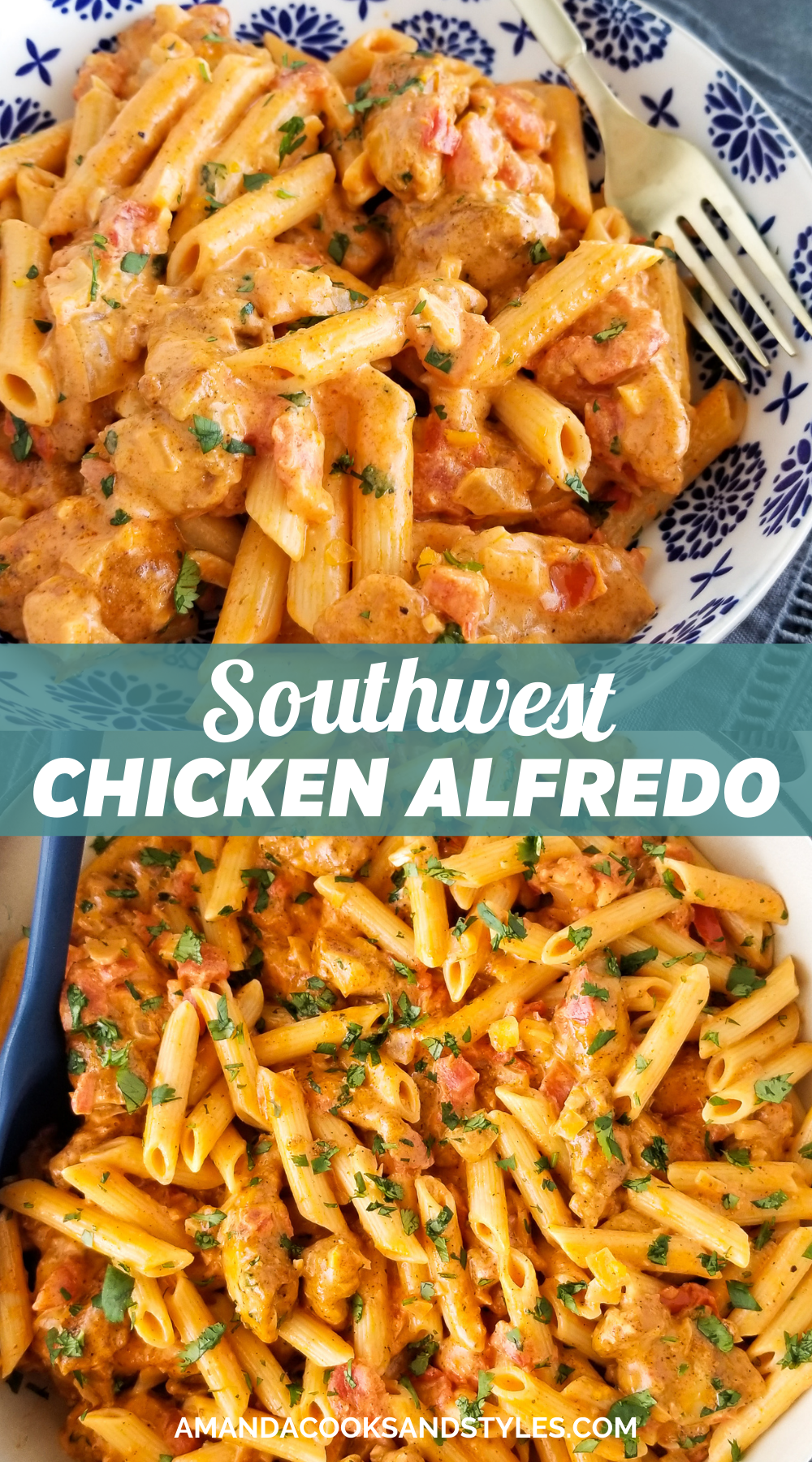 Southwest Chicken Alfredo – Creamy and delicious southwest style chicken pasta is the perfect easy dinner recipe. Made with seasoned pan seared chicken, onions, garlic and penne pasta tossed in a mouthwatering southwest style cream sauce. Foood Recipes, Diy Food Recipes, Healthy Recipes, Delicious Pasta Recipes, Chicken Recipes For Dinner, Best Dinner Recipes Ever, Cooking Recipes For Dinner, Dinner Recipies, Best Pasta Recipes