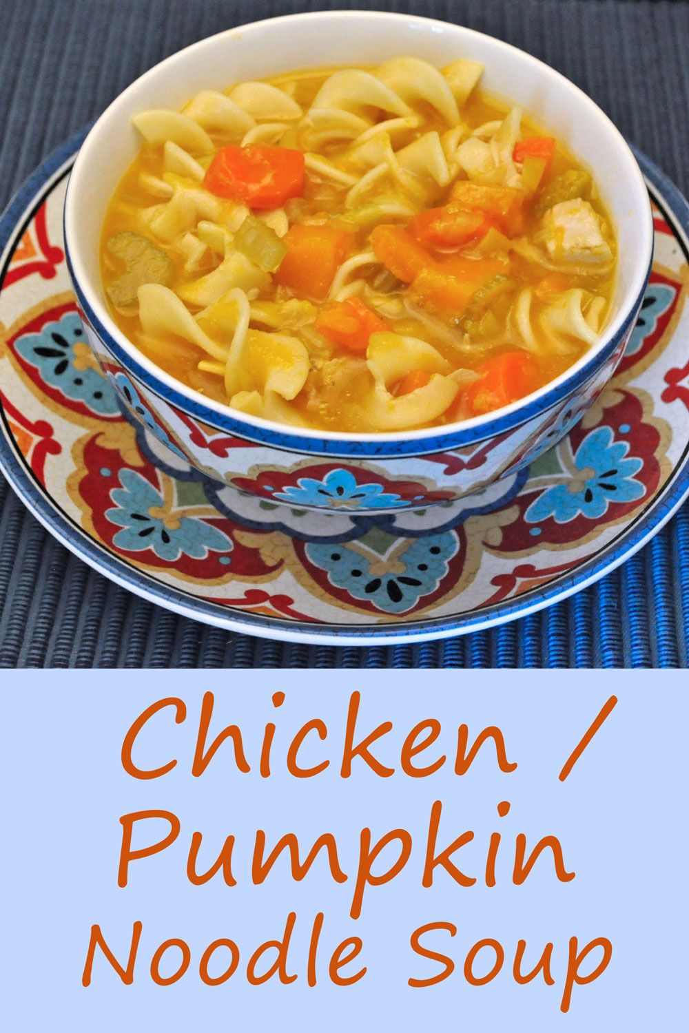 Chicken Noodle Soup flavored and thickened with pureed pumpkin for a hearty twist on traditional Chicken Soup #ChickenSoup #NoodleSoup Leek Pasta, Chicken Pumpkin, Zucchini Soup, White Chili, Small Pasta, Quick Chicken, Chicken Noodle Soup, Soup Pot