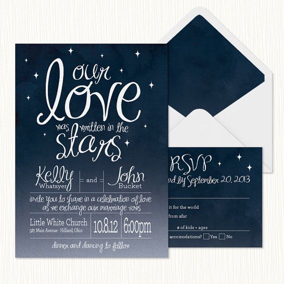 in the stars wedding invitation printable by sparkmyminddesigns