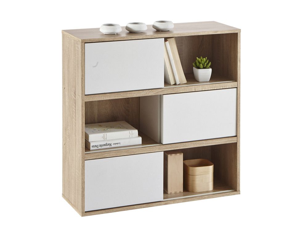 Etagère Cube En Chêne Avec Portes Coulissantes H78 5 Cm Sloan Etagère Cube En Chêne Avec Portes Coulissantes H78 5 Cm Sloan