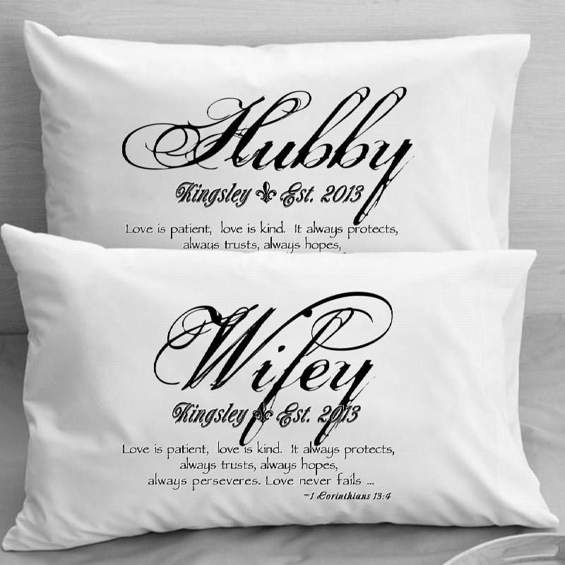 Third Anniversary Gift Ideas For Him Wedding Pinterest 1 Corinthians 13 Love Verse Pillow Cases Mr Mrs Wife Husband Wedding Anniversary Gift Idea For Is Patient Kind