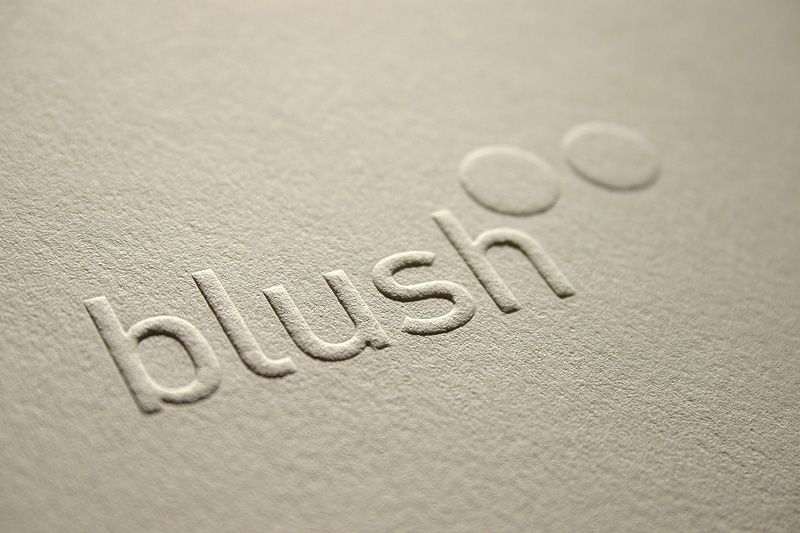 blind embossed type on 300gsm cotton paper blush publishing