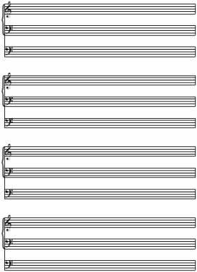 piano sheet music blank