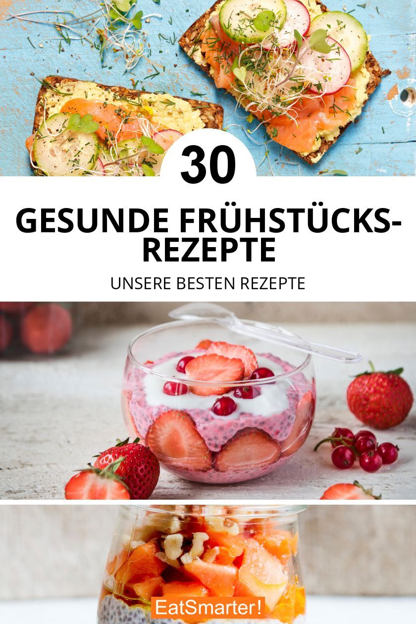 Gesundes Frühstück? Das kann ganz vielfältig sein. Vom Porridge und Chia-Pudding über ein leckeres Brot bis hin zum Smoothie, Müsli und Aufstrich. Hier findest du 30 gesunde Frühstücks-Rezepte! | eatsmarter.de #frühstück #porrdige #oatmeal #oats #joghurt #müsli #cleaneating #gesund