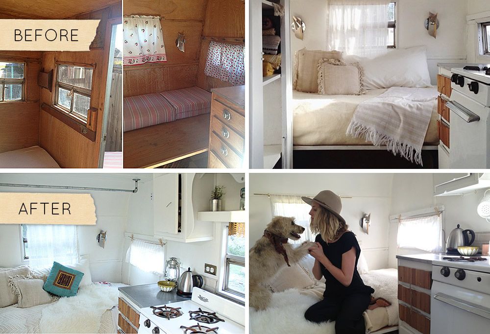 Before After A 1950s Camper Gets Makeover Before After A 1950s Camper Gets Makeover