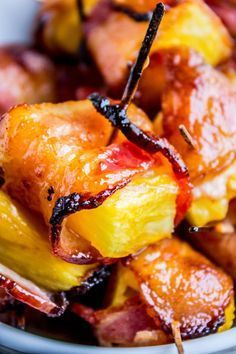 Speck eingewickelte Ananas mit Honey Chipotle Glaze #wrapshapjes