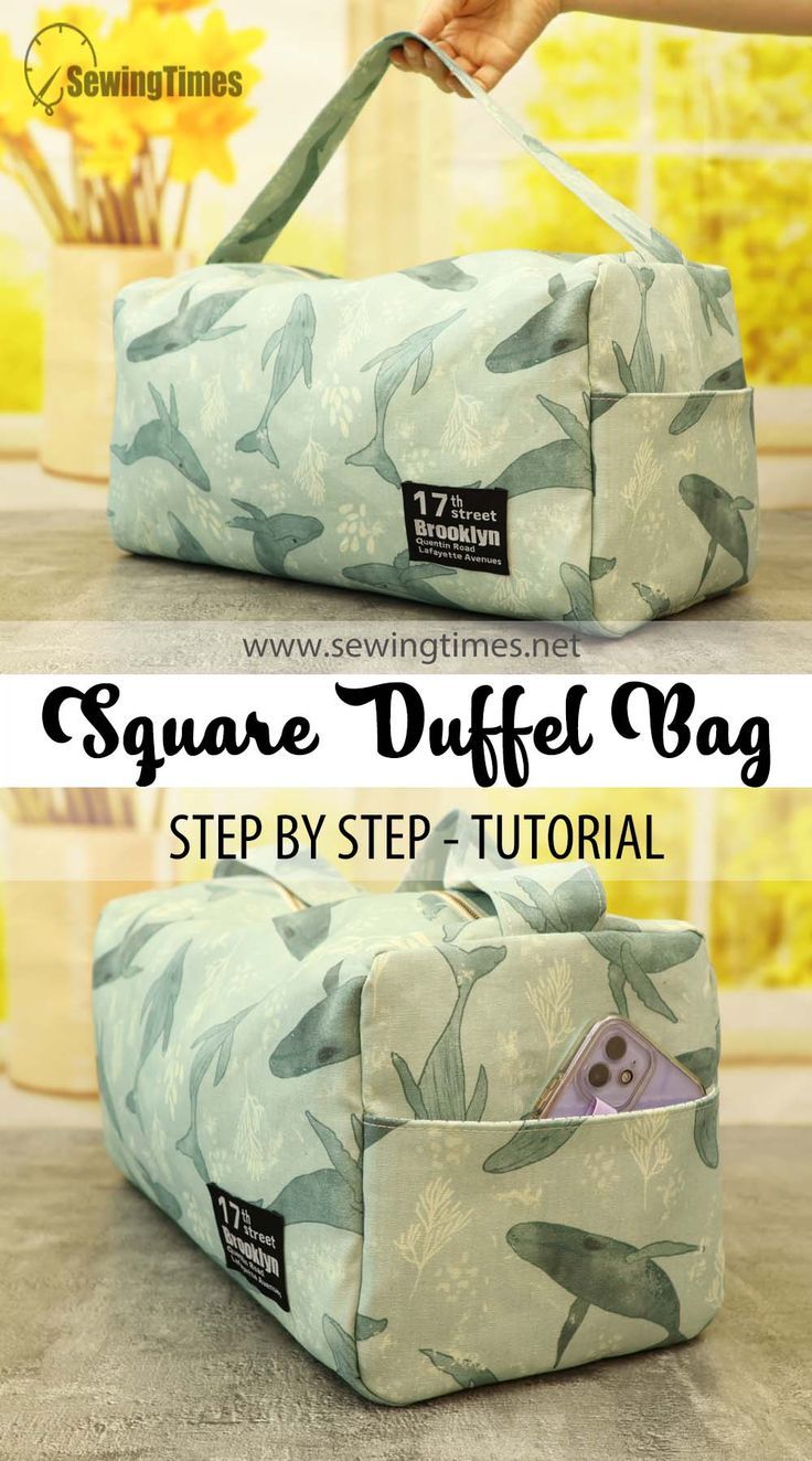 DIY Square Duffel Bag with Side Pockets